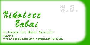 nikolett babai business card